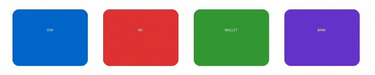 支持的支付方式图标包括信用卡借记卡电子钱包等